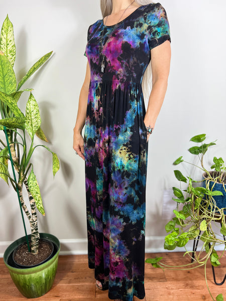 S/s empire maxi dress w/ pockets
