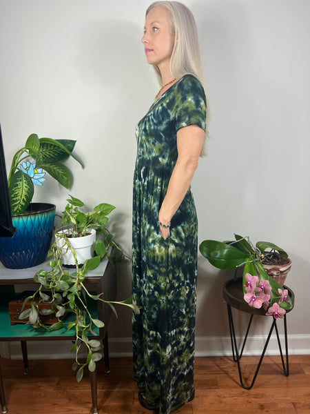 S/s empire maxi dress w/ pockets