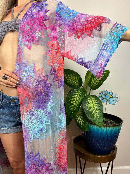 Embroidered duster
