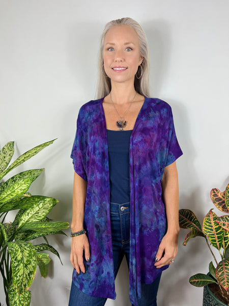 Reverse rainbow dolman cardigan