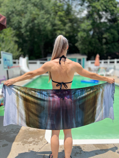 Oversized tassel scarf