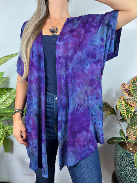 Reverse rainbow dolman cardigan