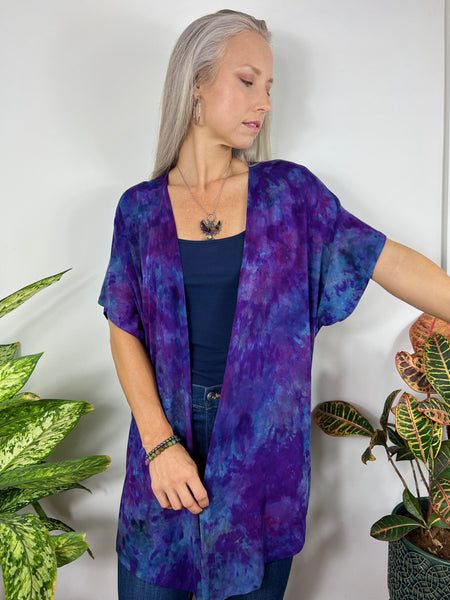 Reverse rainbow dolman cardigan