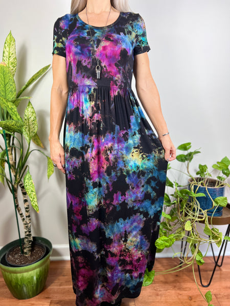S/s empire maxi dress w/ pockets