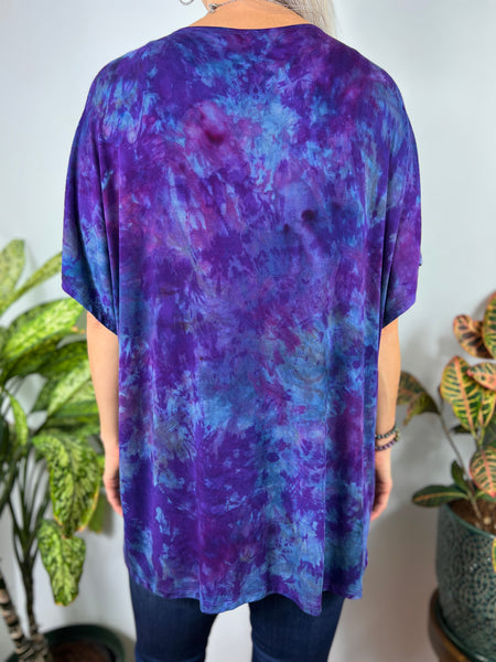 Reverse rainbow dolman cardigan