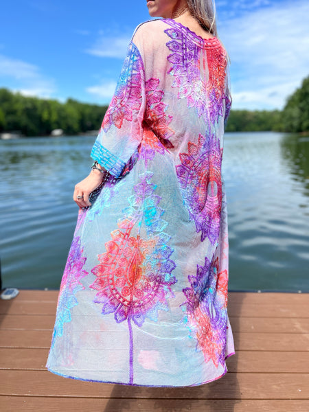 Embroidered duster