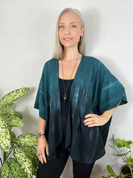 Teal/black ombre cardigan