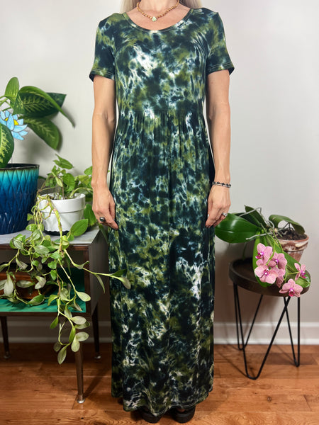 S/s empire maxi dress w/ pockets