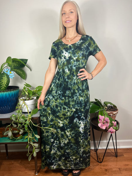 S/s empire maxi dress w/ pockets