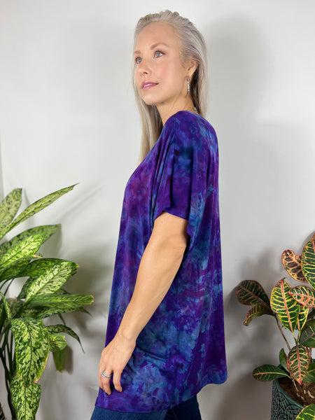 Reverse rainbow dolman cardigan