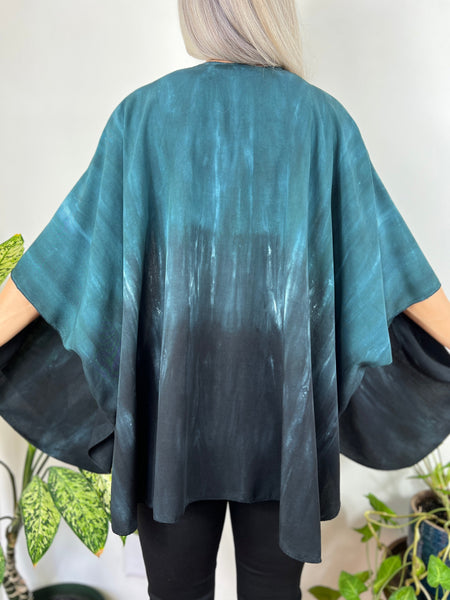 Teal/black ombre cardigan