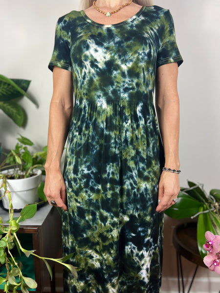 S/s empire maxi dress w/ pockets