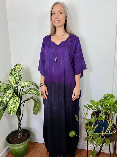 Purple/black caftan