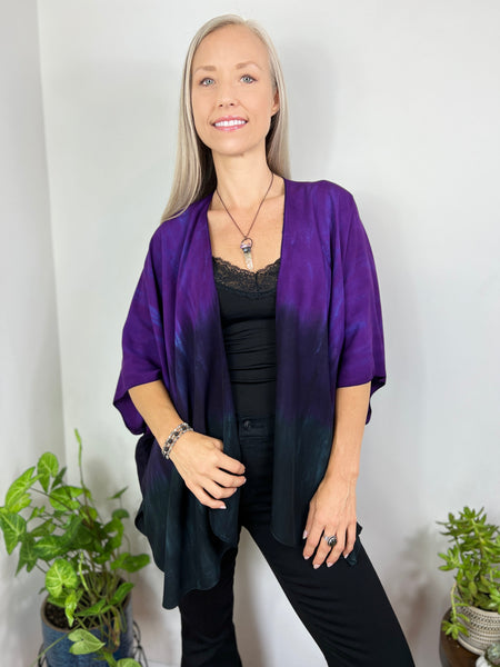 Teal/black ombre cardigan