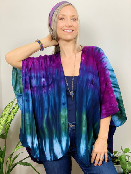 Teal/black ombre cardigan