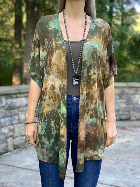 Reverse rainbow dolman cardigan