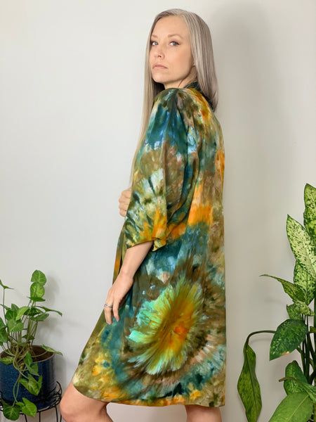 Sunlit forest kimono robe