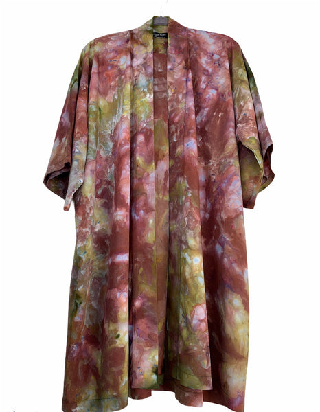 Earthy rainbow kimono robe