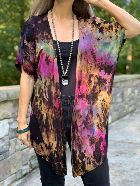 Reverse rainbow dolman cardigan