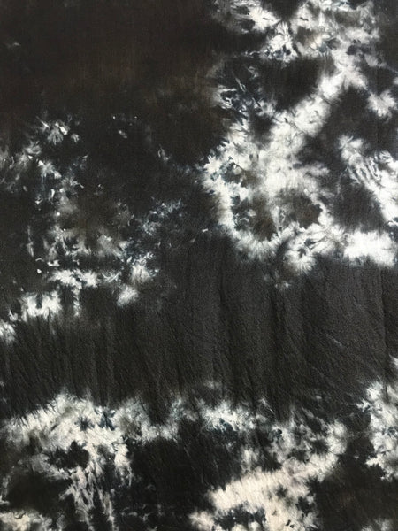 Fringe silk scarf (blk/white)