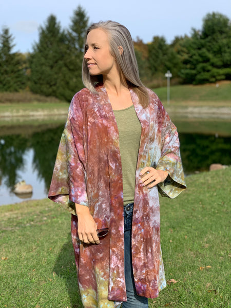 Clear blue kimono robe