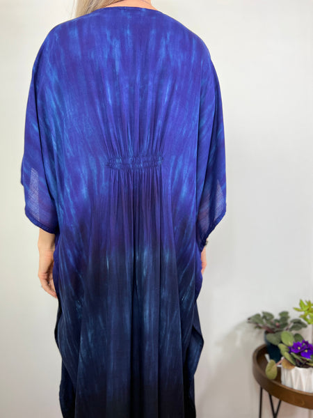 Indigo/black ombré maxi