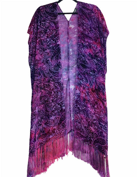Paisley velvet kimono