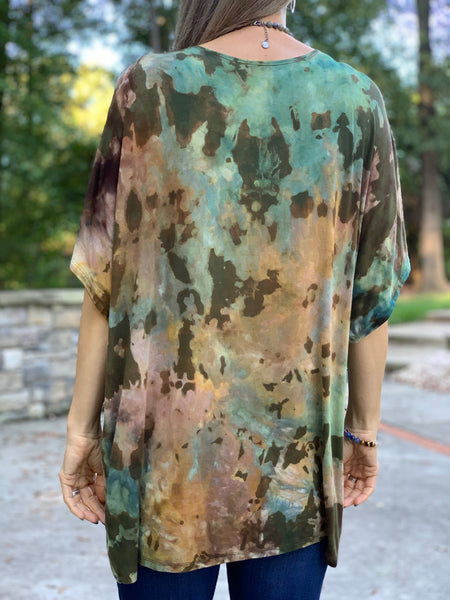 Reverse rainbow dolman cardigan