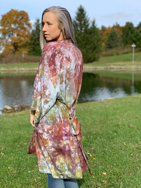 Clear blue kimono robe