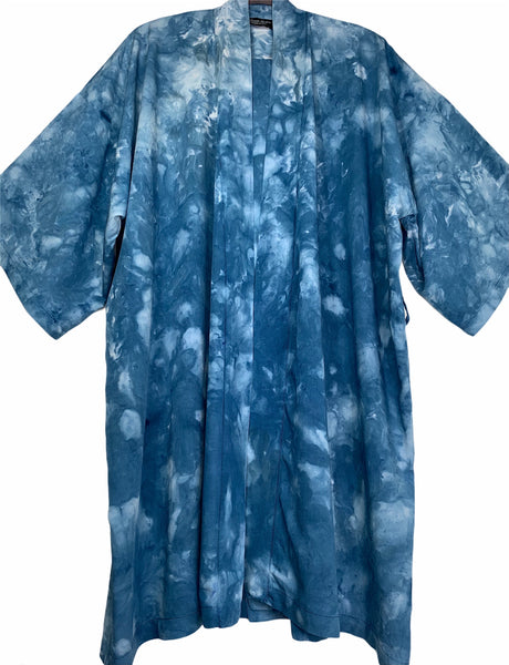 Clear blue kimono robe