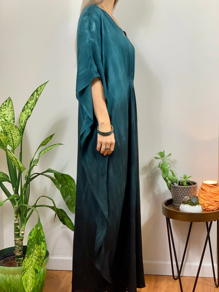 Teal/black ombré maxi