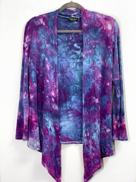 Purple/black stretch cardigan