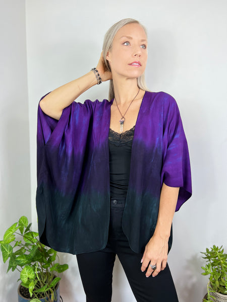 Purple/black ombre cardigan