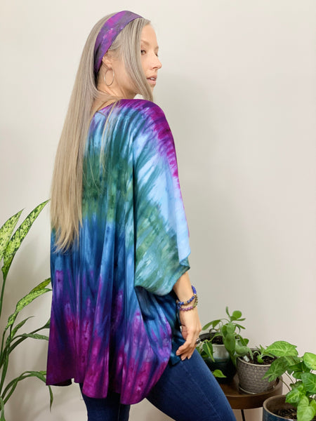 Purple/black ombre cardigan