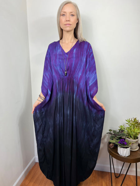 Indigo/black ombré maxi
