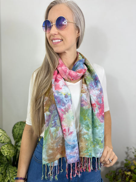 Oversized tassel scarf