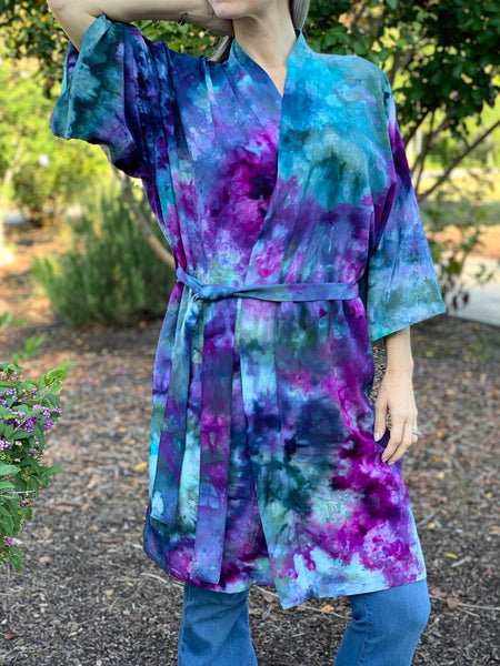 Vibrant bullseye kimono robe