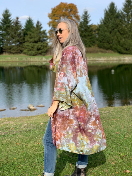 Clear blue kimono robe