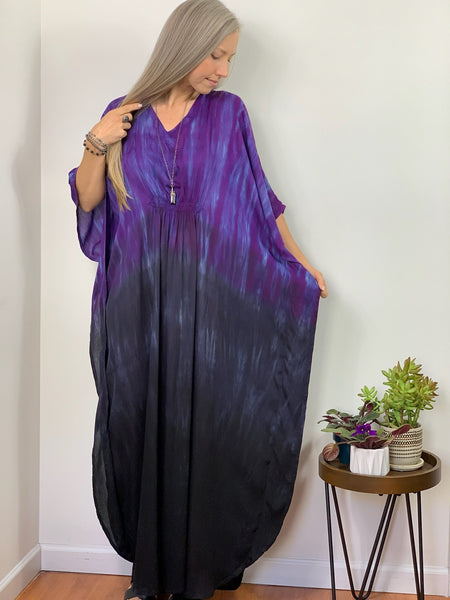 Indigo/black ombré maxi