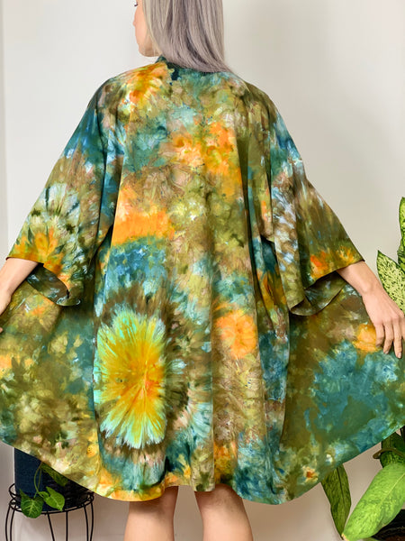 Sunlit forest kimono robe