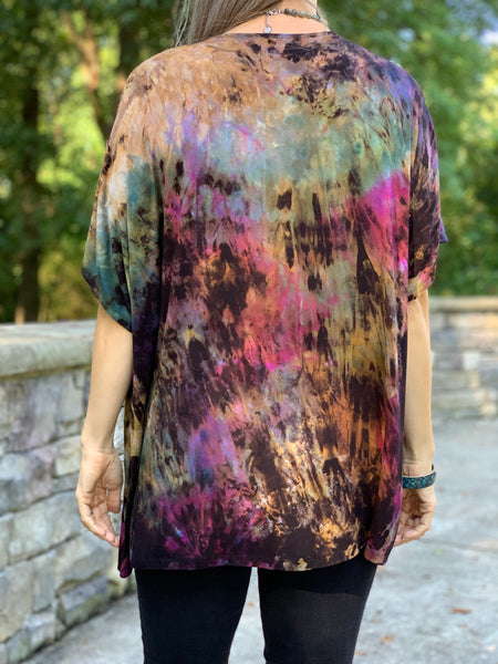 Reverse rainbow dolman cardigan