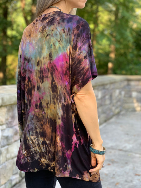 Reverse rainbow dolman cardigan