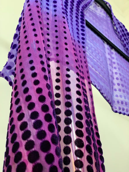 Floral Velvet fringe scarf