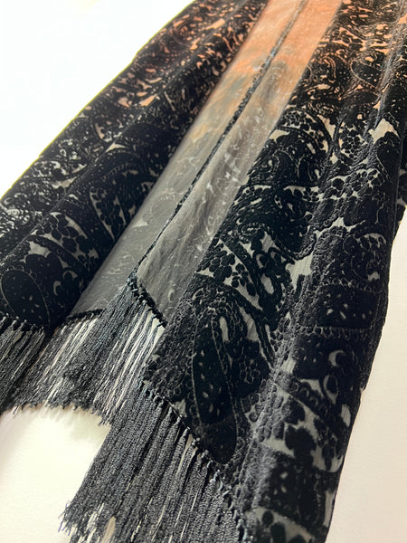 Paisley velvet kimono