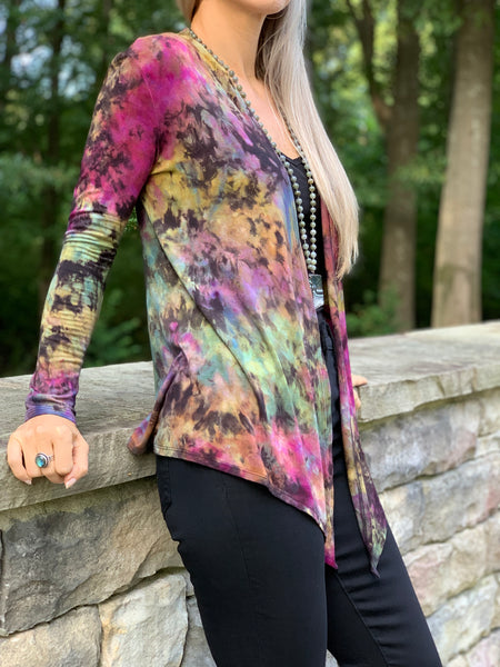 Reverse rainbow cardigan