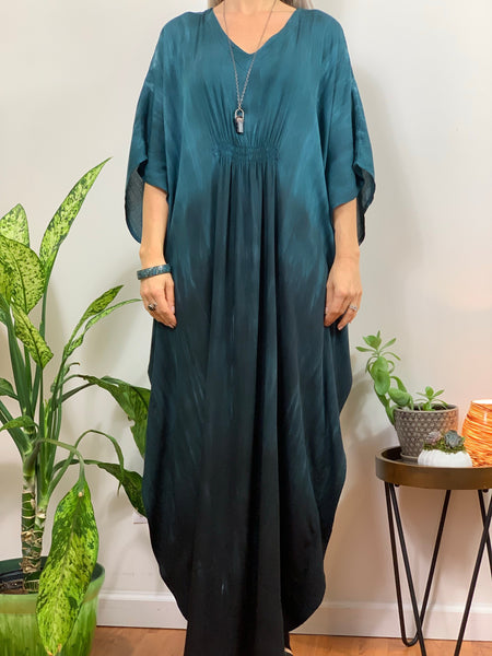 Indigo/black ombré maxi