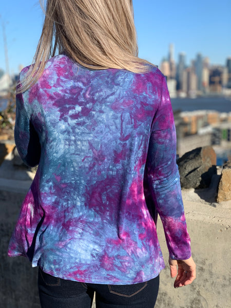 Purple/black stretch cardigan