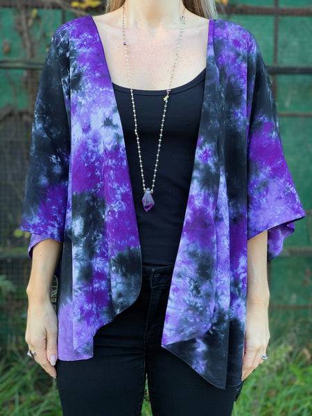 Purple/black cardigan
