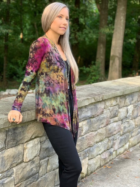 Reverse rainbow cardigan