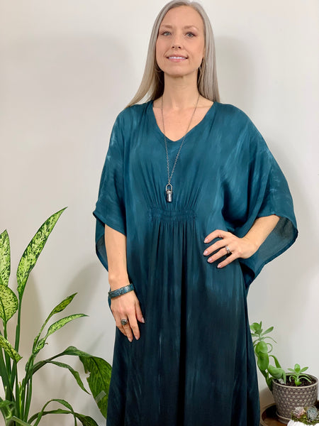 Teal/black ombré maxi